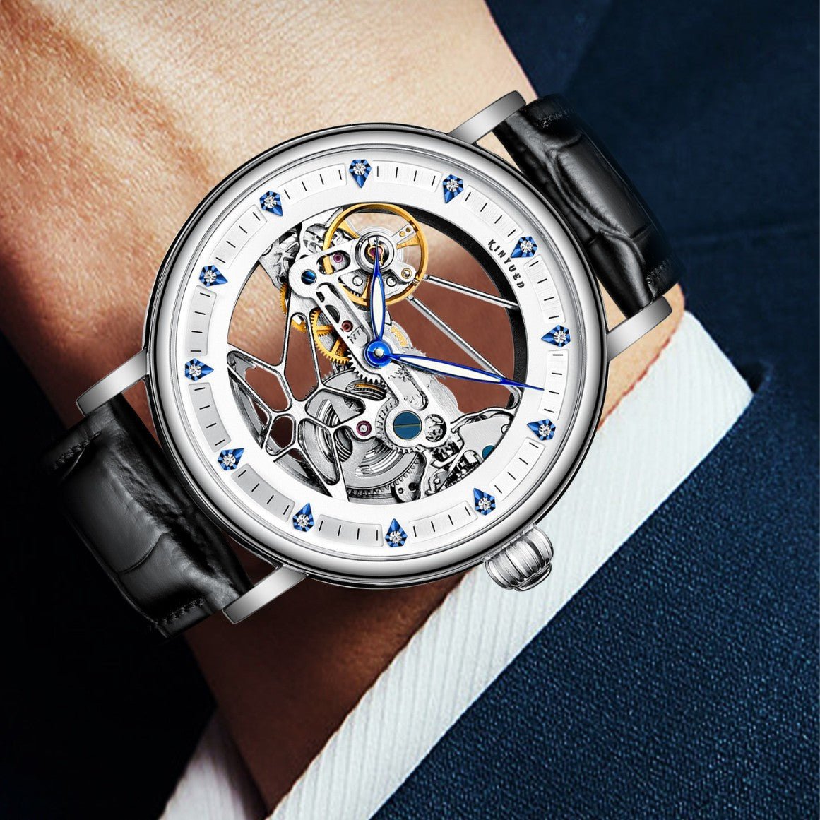 Montre automatique homme, étanche, lumineuse style mécanique élégant avec boîtes - IVOIRART.COM