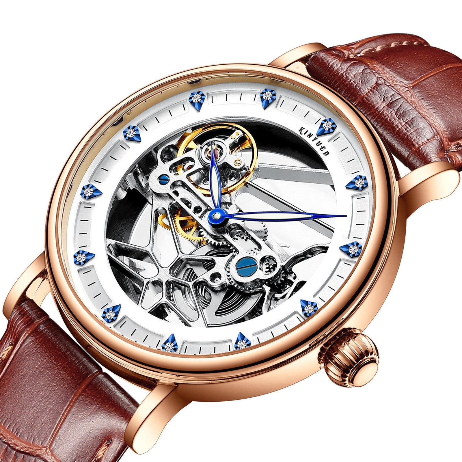 Montre automatique homme, étanche, lumineuse style mécanique élégant avec boîtes - IVOIRART.COM