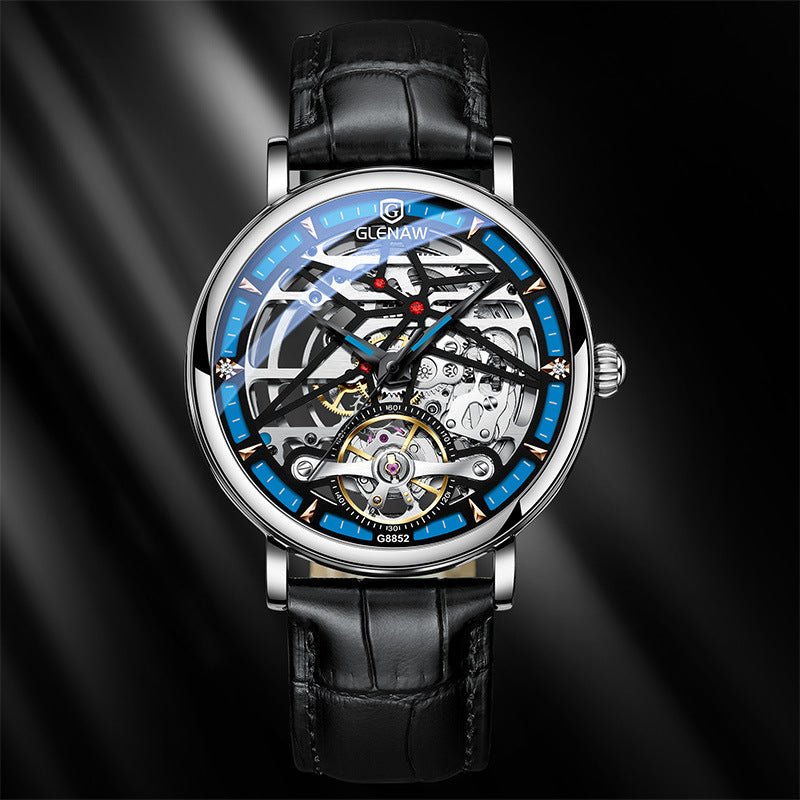 Montre Automatique Homme Glenn Authentique Mécanique Squelette Design Élégant - IVOIRART.COM