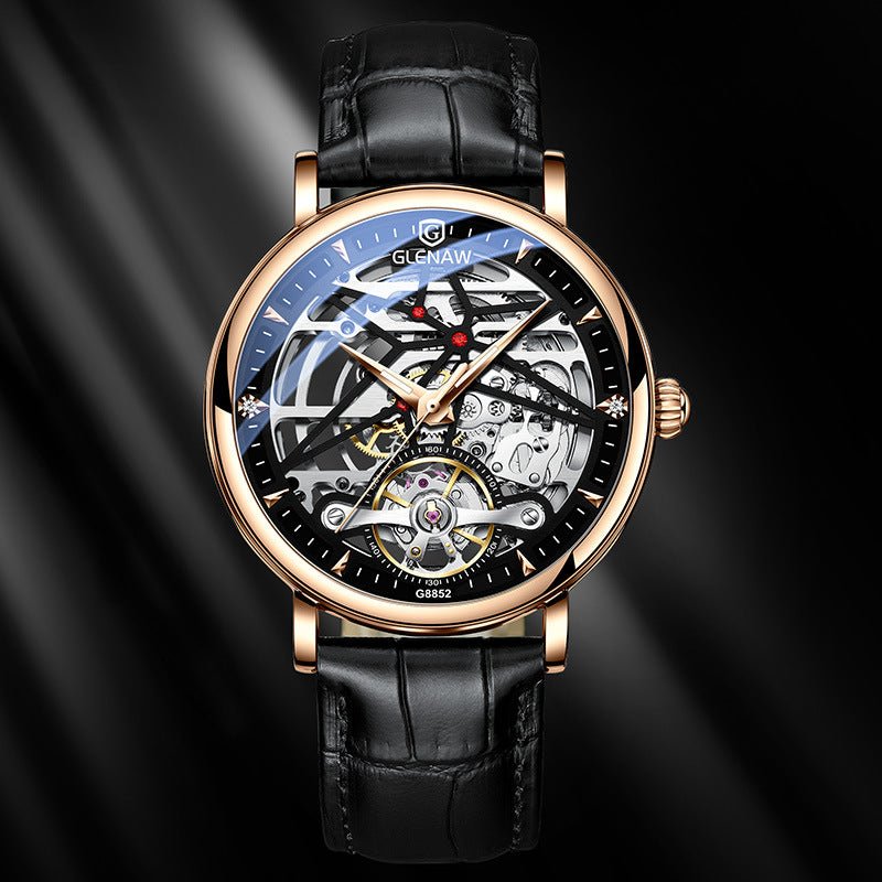 Montre Automatique Homme Glenn Authentique Mécanique Squelette Design Élégant - IVOIRART.COM