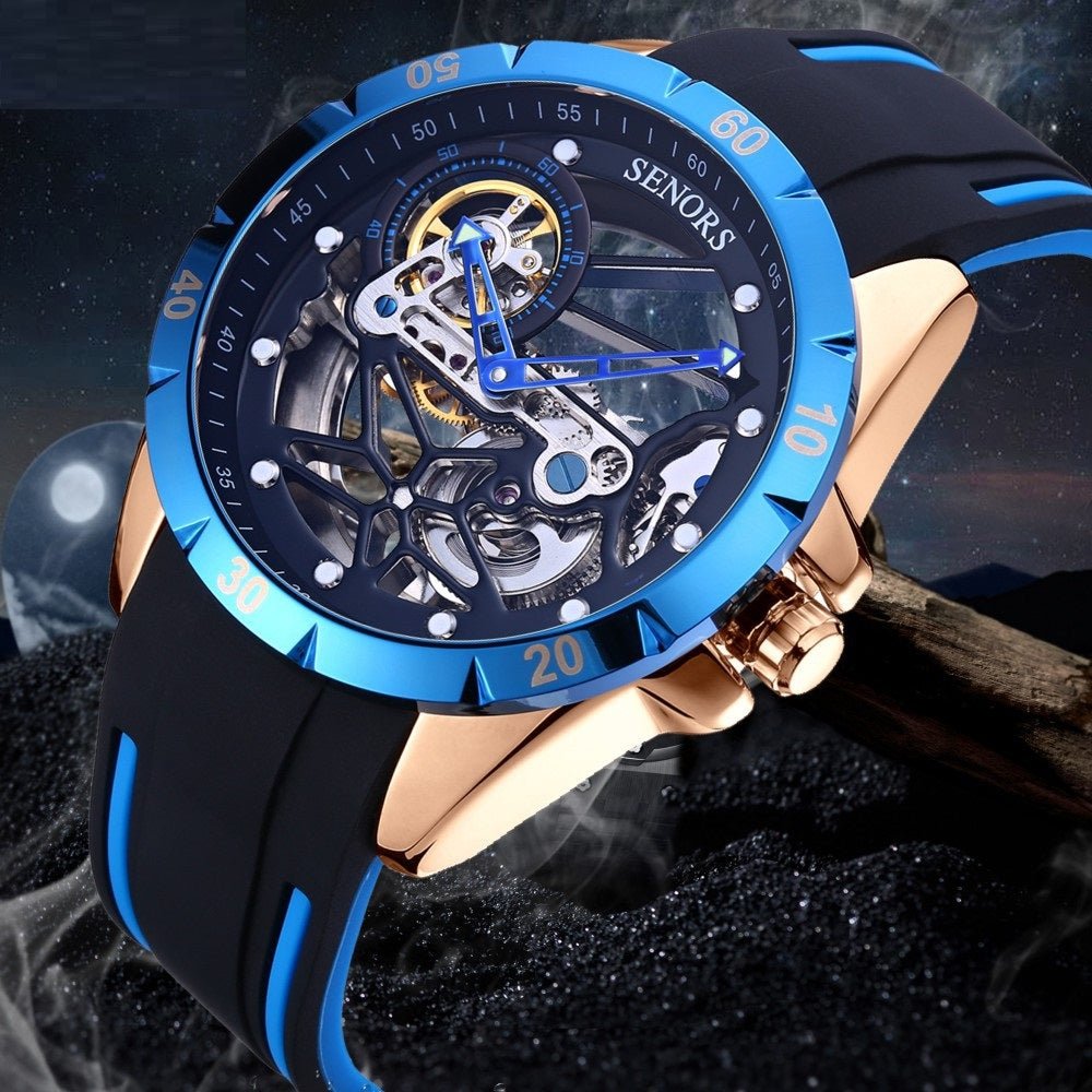 Montre automatique intégrale pour homme à cadran ajouré, style business - IVOIRART.COM