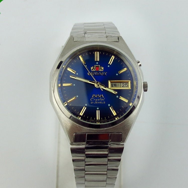 Montre automatique mécanique double lion pour homme, style rétro acier circulaire - IVOIRART.COM