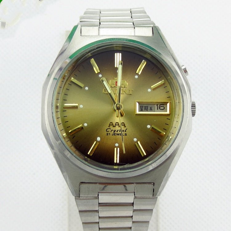 Montre automatique mécanique double lion pour homme, style rétro acier circulaire - IVOIRART.COM