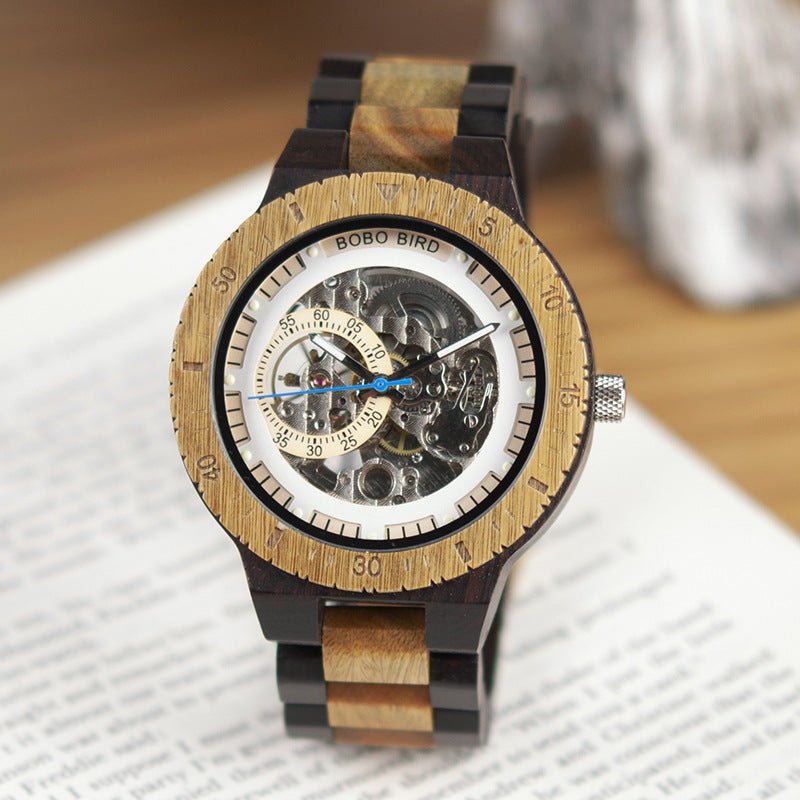 Montre automatique mécanique en bois de luxe pour homme, élégante et moderne - IVOIRART.COM
