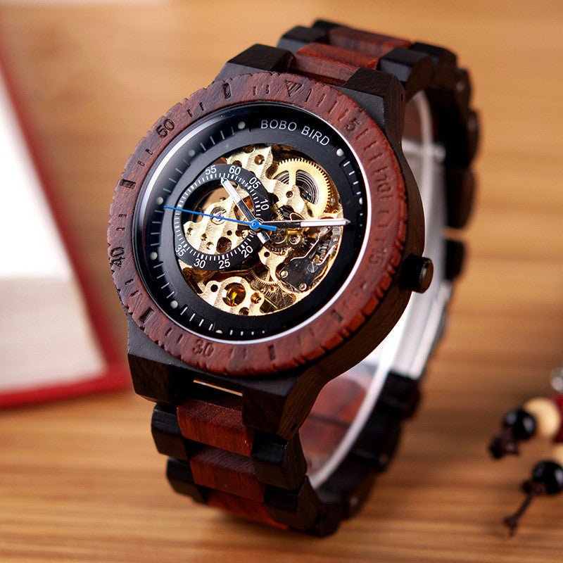 Montre automatique mécanique en bois de luxe pour homme, élégante et moderne - IVOIRART.COM