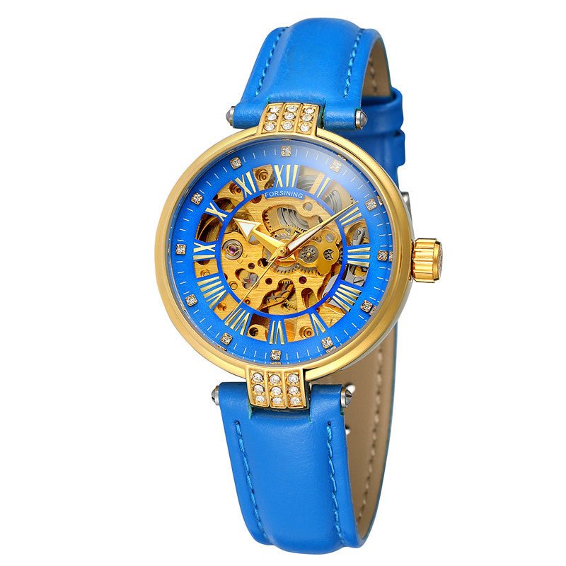 Montre automatique mécanique femme élégante creuse, étanche décontractée mode - IVOIRART.COM