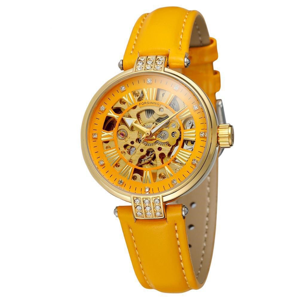 Montre automatique mécanique femme élégante creuse, étanche décontractée mode - IVOIRART.COM