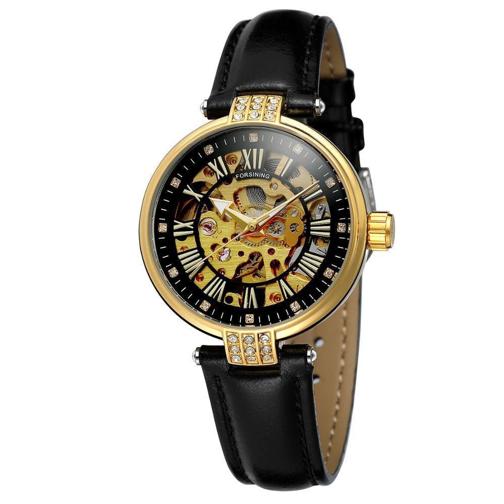 Montre automatique mécanique femme élégante creuse, étanche décontractée mode - IVOIRART.COM