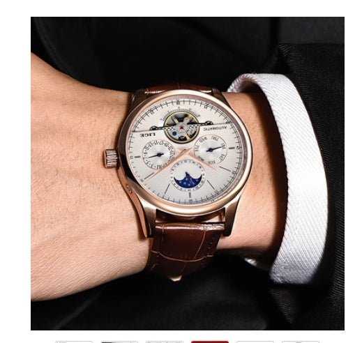 Montre Automatique Mécanique Homme LIGE avec Bracelet Étanche et Multifonctions - IVOIRART.COM