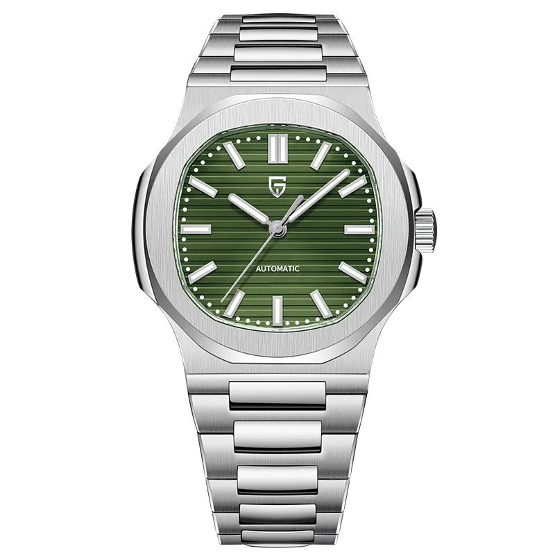 Montre - bracelet automatique étanche pour homme en acier inoxydable forme tonneau - IVOIRART.COM