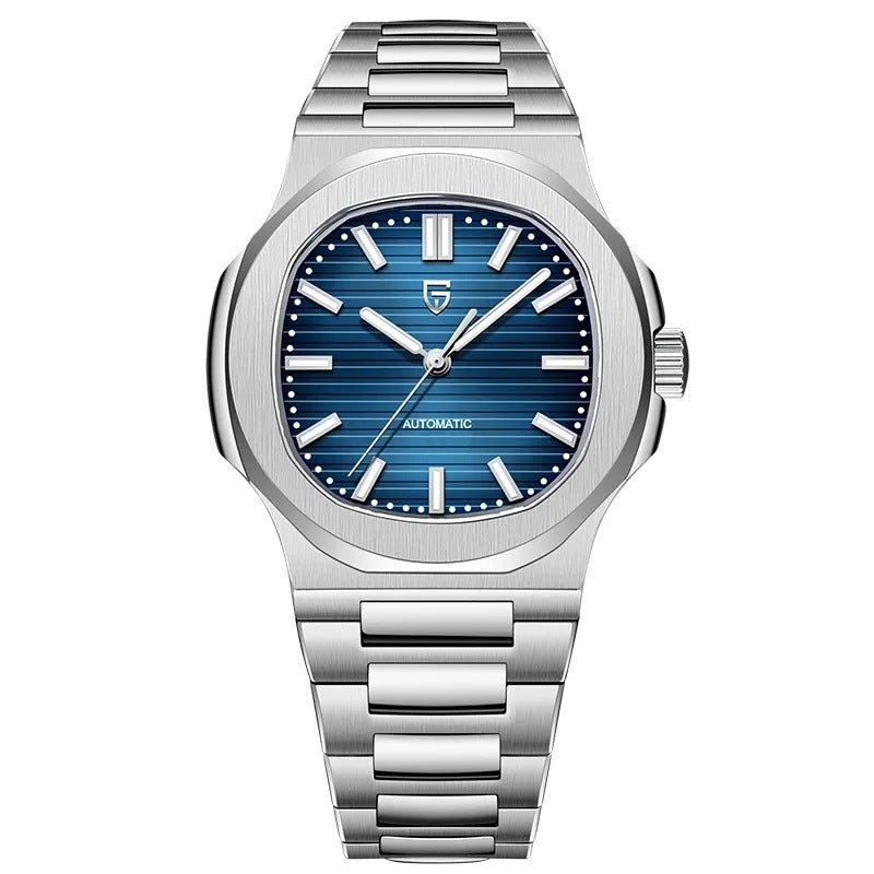 Montre - bracelet automatique étanche pour homme en acier inoxydable forme tonneau - IVOIRART.COM
