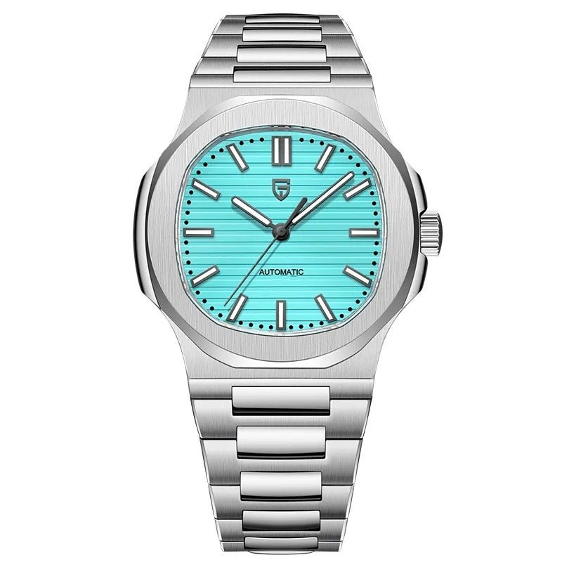 Montre - bracelet automatique étanche pour homme en acier inoxydable forme tonneau - IVOIRART.COM
