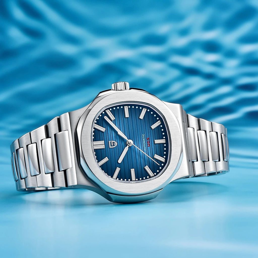 Montre - bracelet automatique étanche pour homme en acier inoxydable forme tonneau - IVOIRART.COM