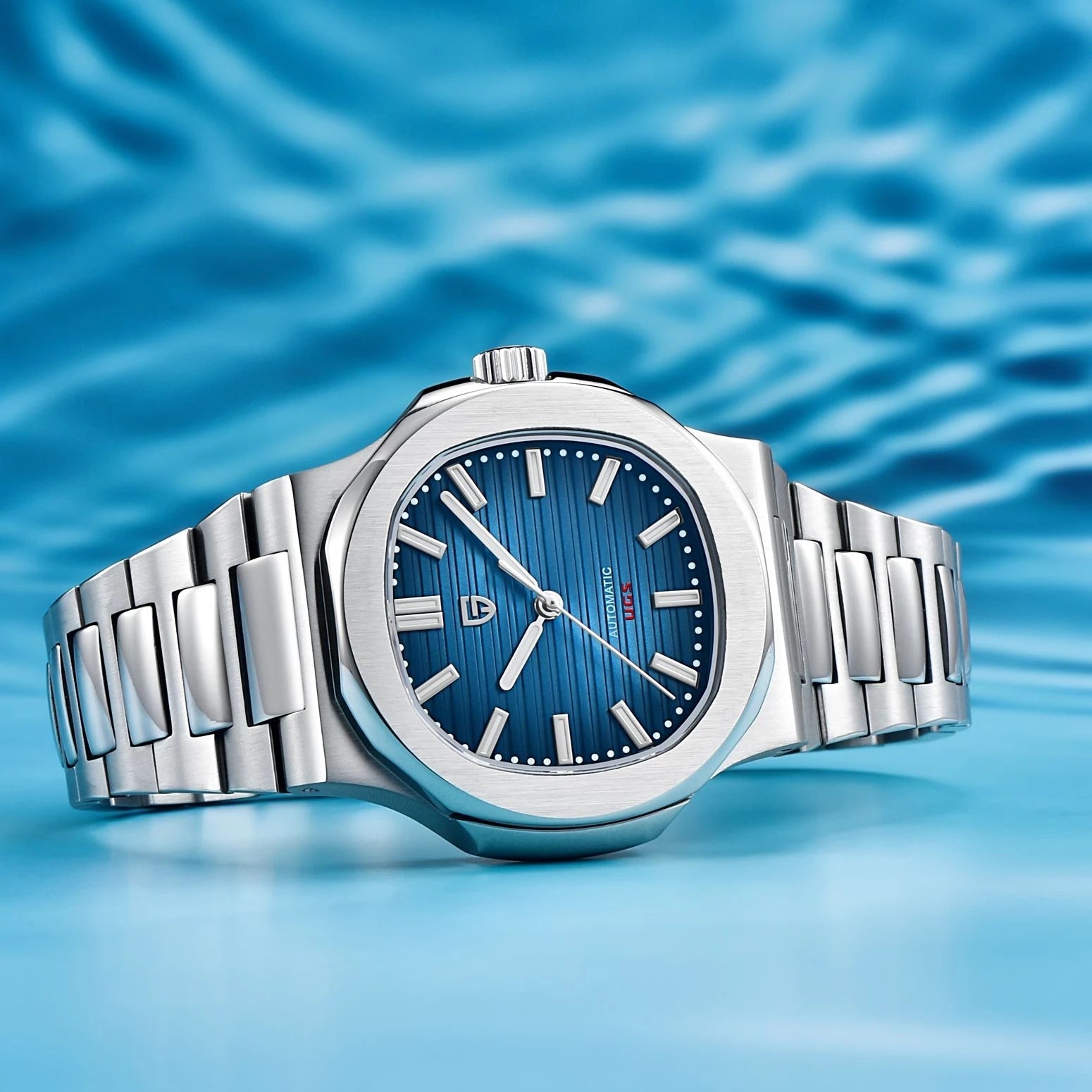 Montre - bracelet automatique étanche pour homme en acier inoxydable forme tonneau - IVOIRART.COM