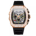 Montre Carrée de Luxe pour Homme avec Diamants et Motif Étoilé - IVOIRART.COM