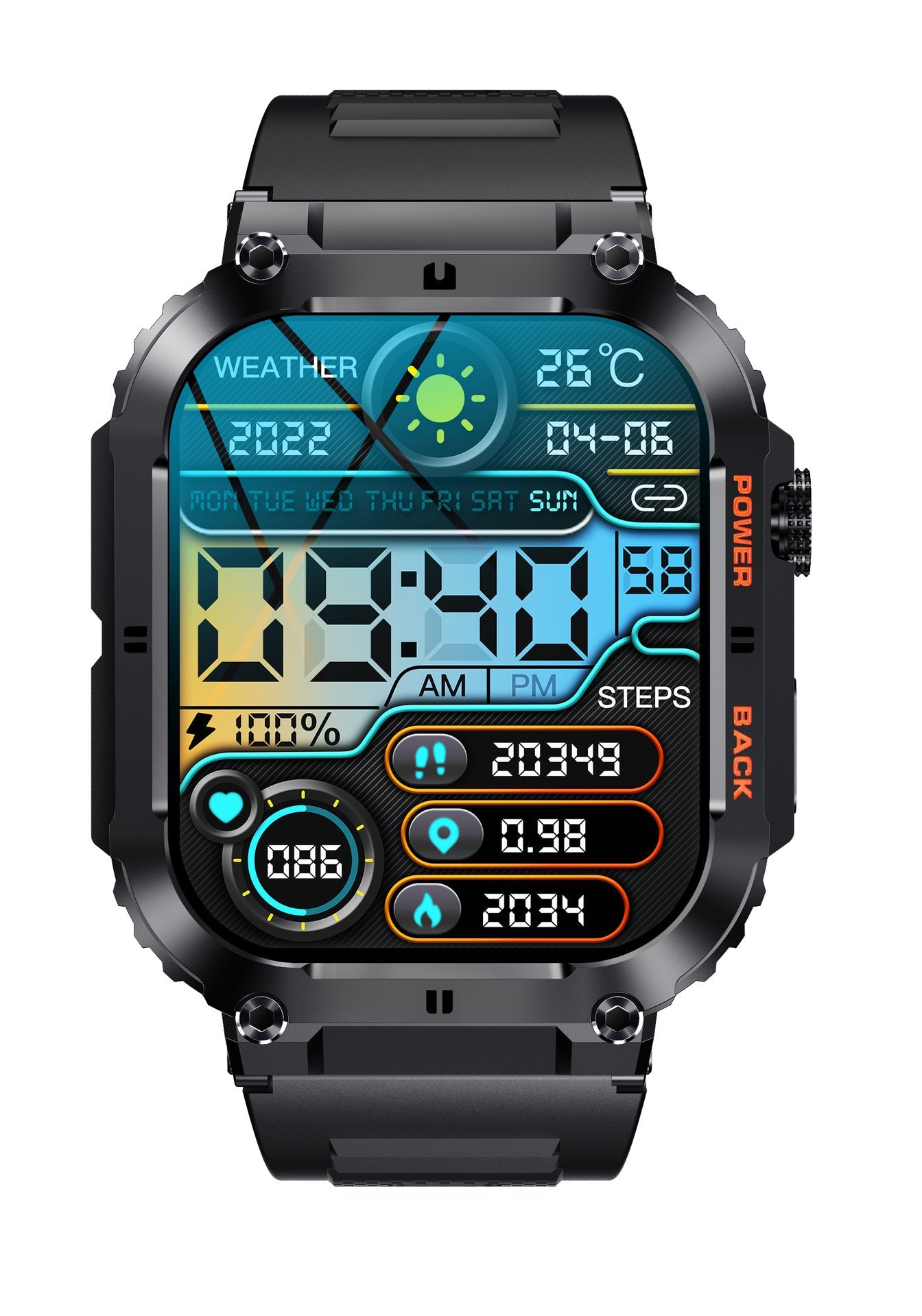 Montre Connectée Bluetooth K57PRO avec Fonction Appel et Écran TFT Noir/Orange - IVOIRART.COM