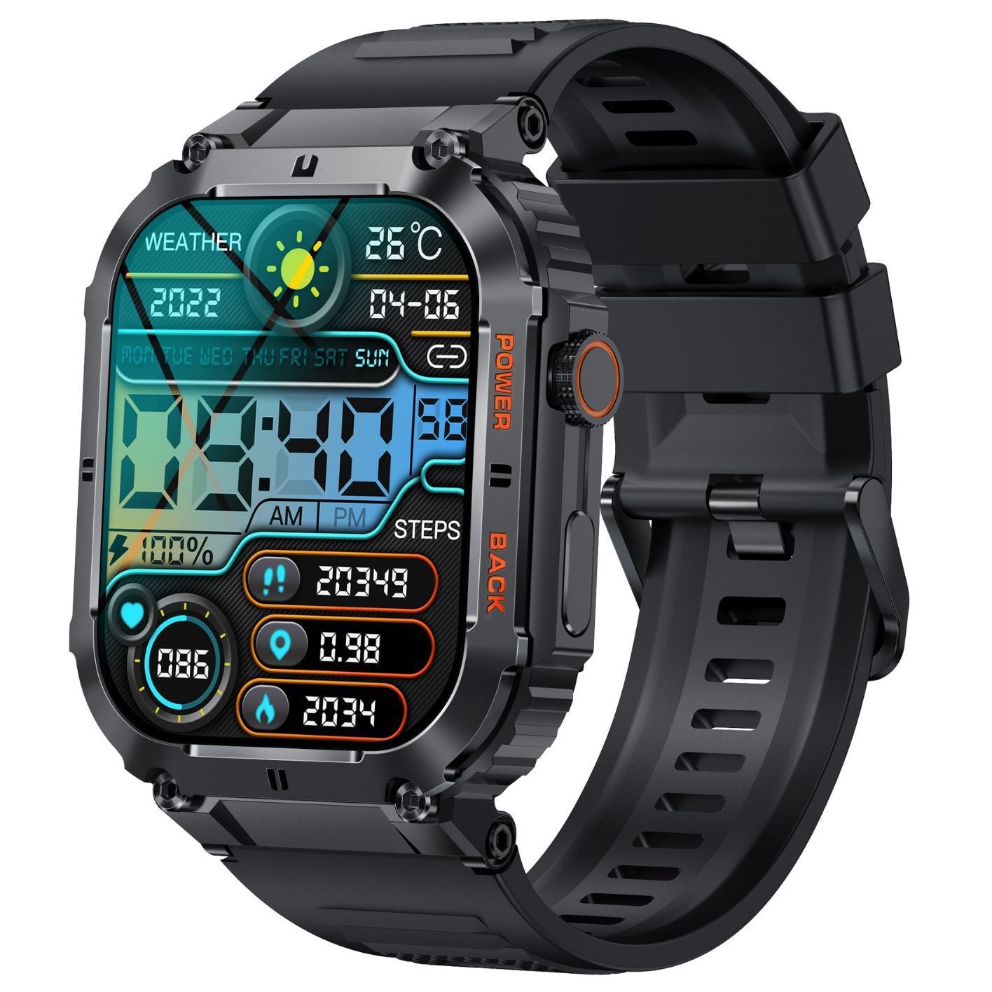 Montre Connectée Bluetooth K57PRO avec Fonction Appel et Écran TFT Noir/Orange - IVOIRART.COM