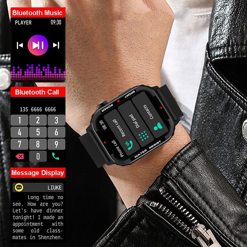 Montre connectée Bluetooth sportive avec surveillance de la pression artérielle et de l'oxygène sanguin - IVOIRART.COM