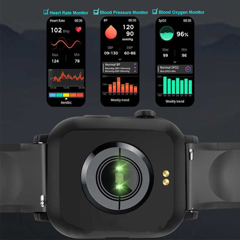 Montre connectée Bluetooth sportive avec surveillance de la pression artérielle et de l'oxygène sanguin - IVOIRART.COM