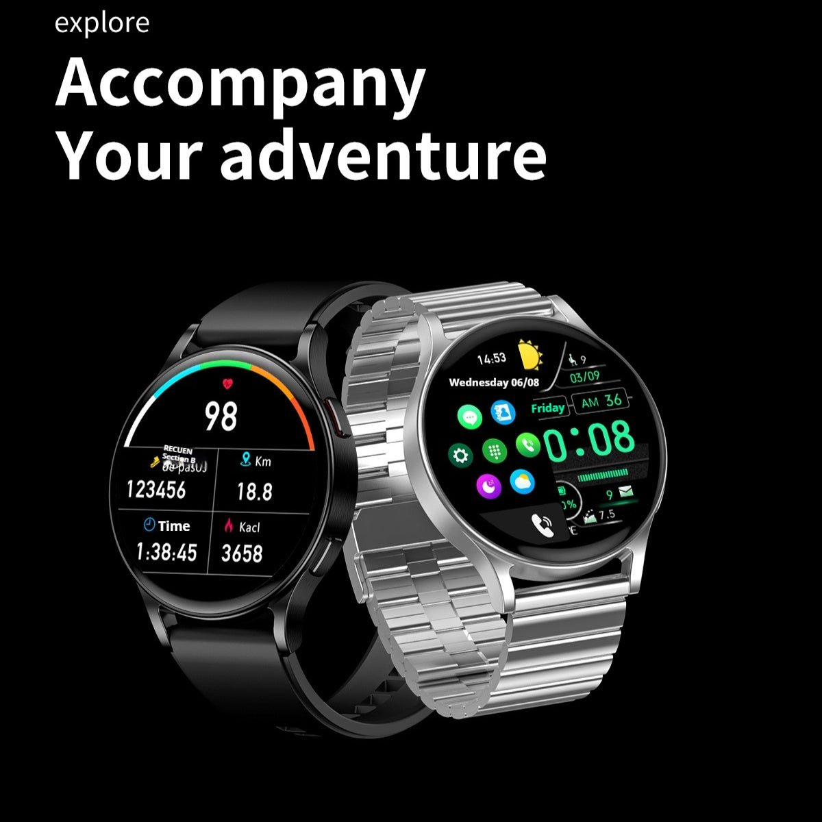 Montre Connectée Élégante avec Plusieurs Options de Couleurs et Bracelet Acier ou Silicone - IVOIRART.COM