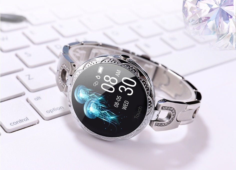 Montre Connectée Féminine Élégante Étanche avec Moniteur de Fréquence Cardiaque - IVOIRART.COM