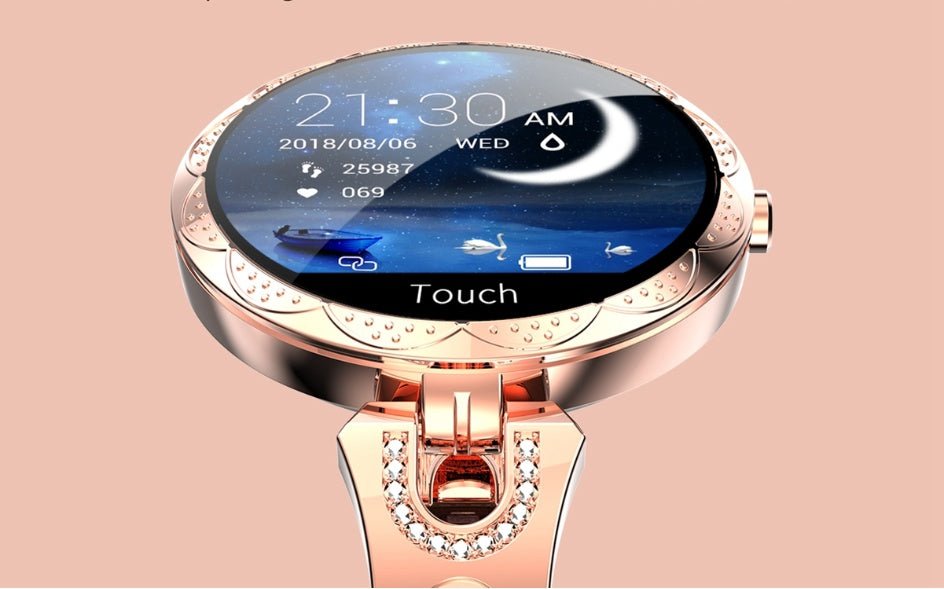 Montre Connectée Féminine Élégante Étanche avec Moniteur de Fréquence Cardiaque - IVOIRART.COM