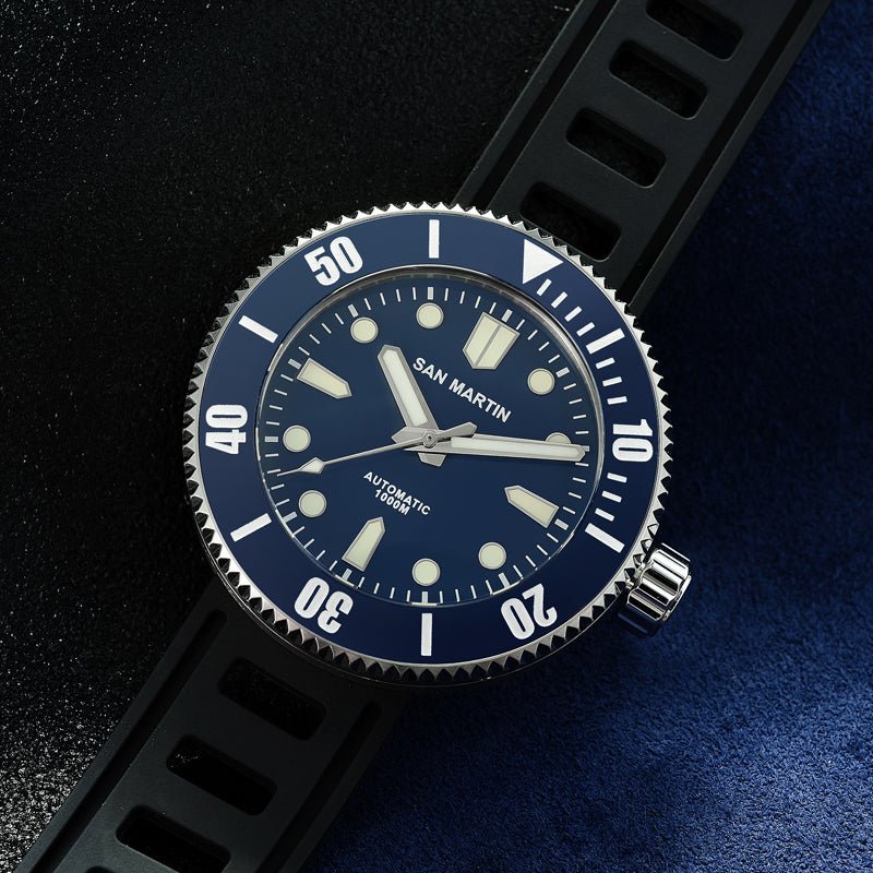Montre de plongée mécanique automatique avec boîtier acier inoxydable 46 mm - IVOIRART.COM
