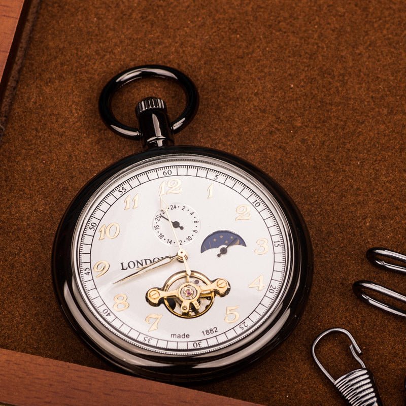 Montre de Poche Mécanique à Cadran Ouvert Ciel Étoilé 42,5 mm Élégante - IVOIRART.COM
