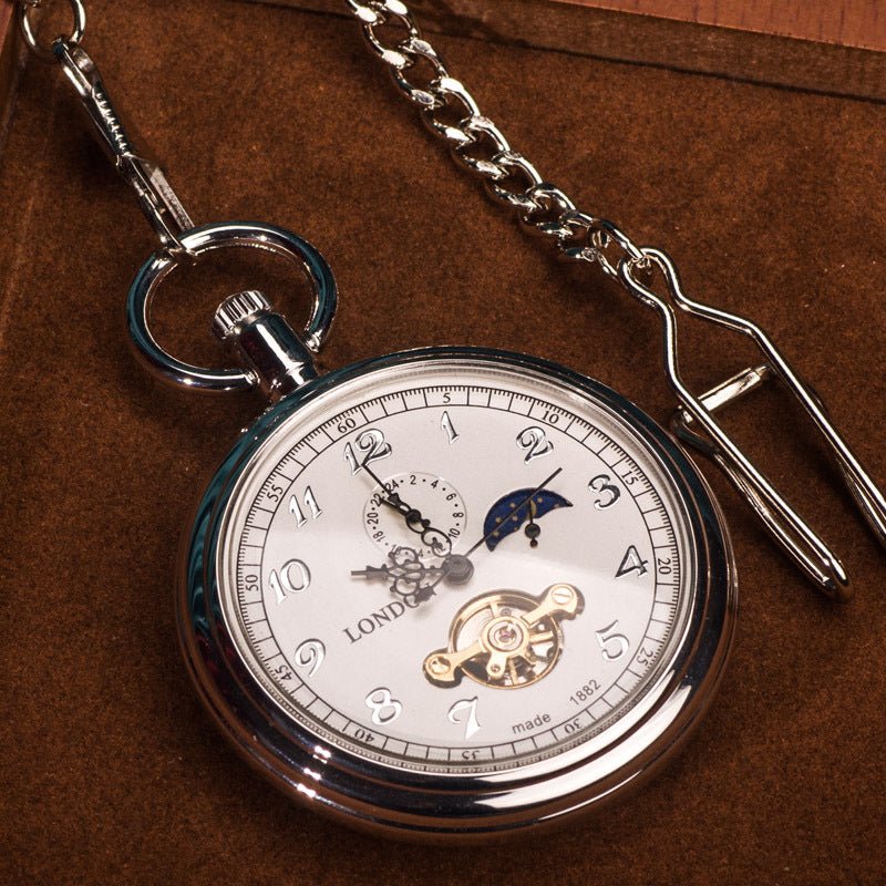 Montre de Poche Mécanique à Cadran Ouvert Ciel Étoilé 42,5 mm Élégante - IVOIRART.COM