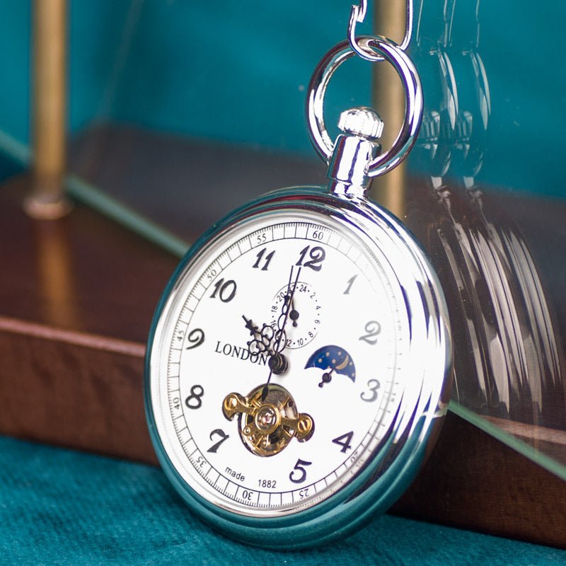 Montre de Poche Mécanique à Cadran Ouvert Ciel Étoilé 42,5 mm Élégante - IVOIRART.COM