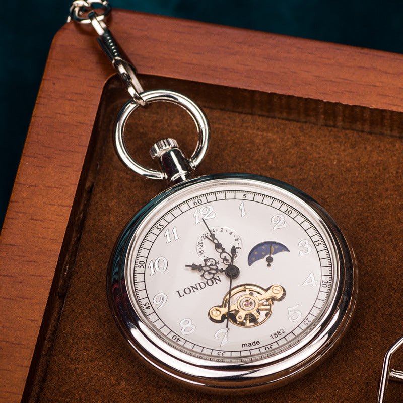 Montre de Poche Mécanique à Cadran Ouvert Ciel Étoilé 42,5 mm Élégante - IVOIRART.COM