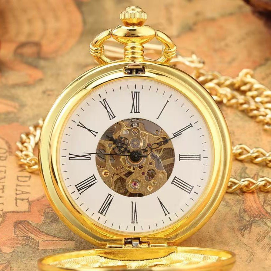 Montre de Poche Mécanique à Cadran Romain au Design Créatif et Style Antique - IVOIRART.COM