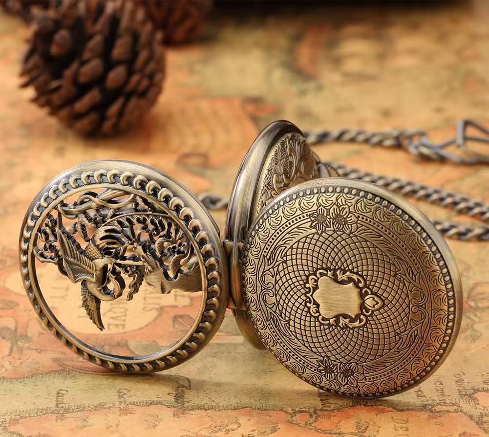 Montre de Poche Mécanique à Cadran Romain au Design Créatif et Style Antique - IVOIRART.COM