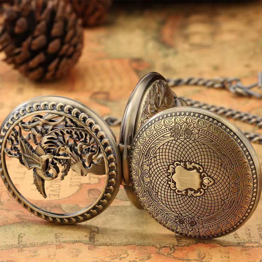 Montre de Poche Mécanique à Cadran Romain au Design Créatif et Style Antique - IVOIRART.COM