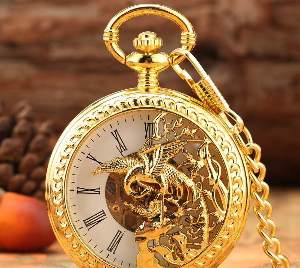 Montre de Poche Mécanique à Cadran Romain au Design Créatif et Style Antique - IVOIRART.COM