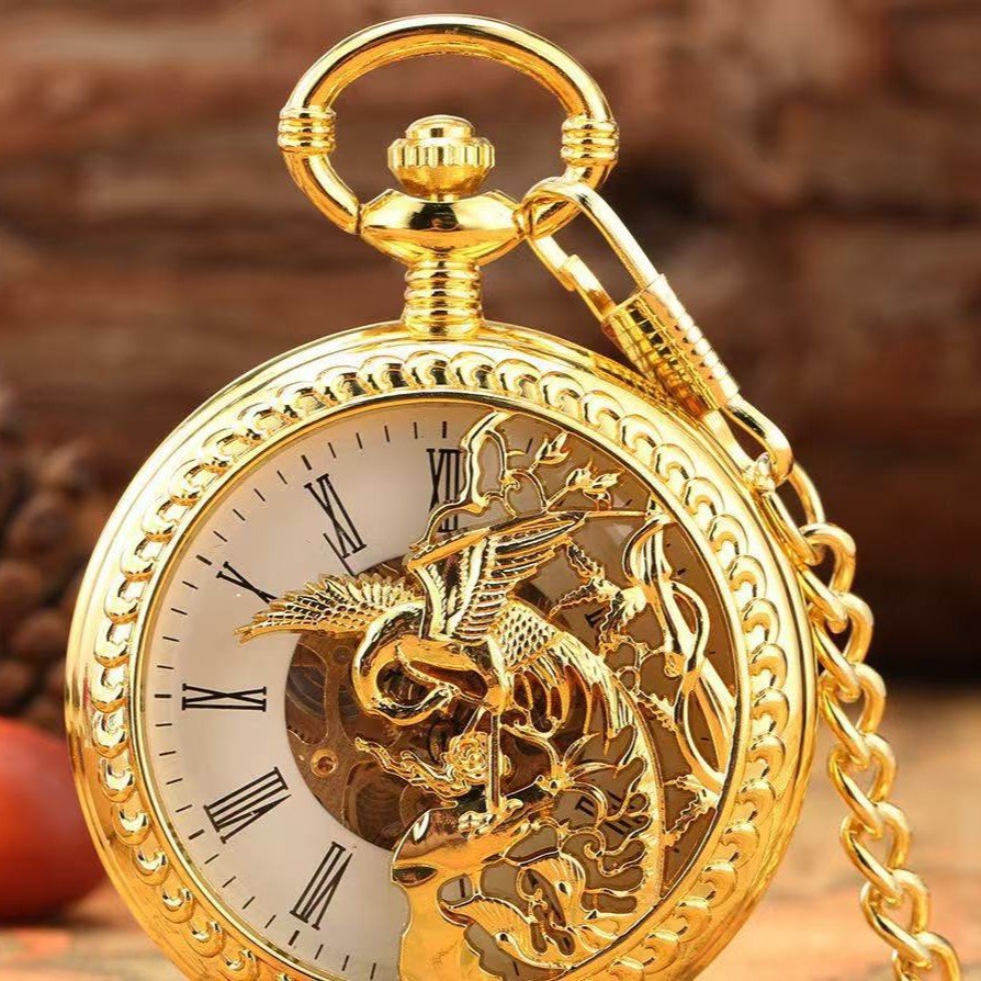 Montre de Poche Mécanique à Cadran Romain au Design Créatif et Style Antique - IVOIRART.COM