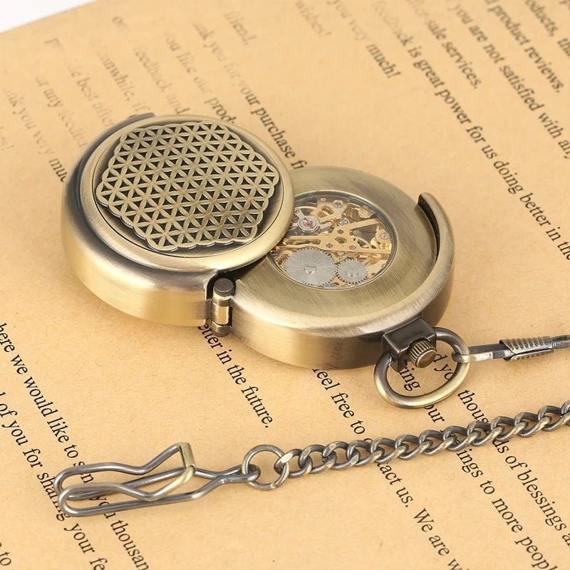 Montre de Poche Mécanique à Remontage Manuel avec Chiffres Romains Bronze - IVOIRART.COM