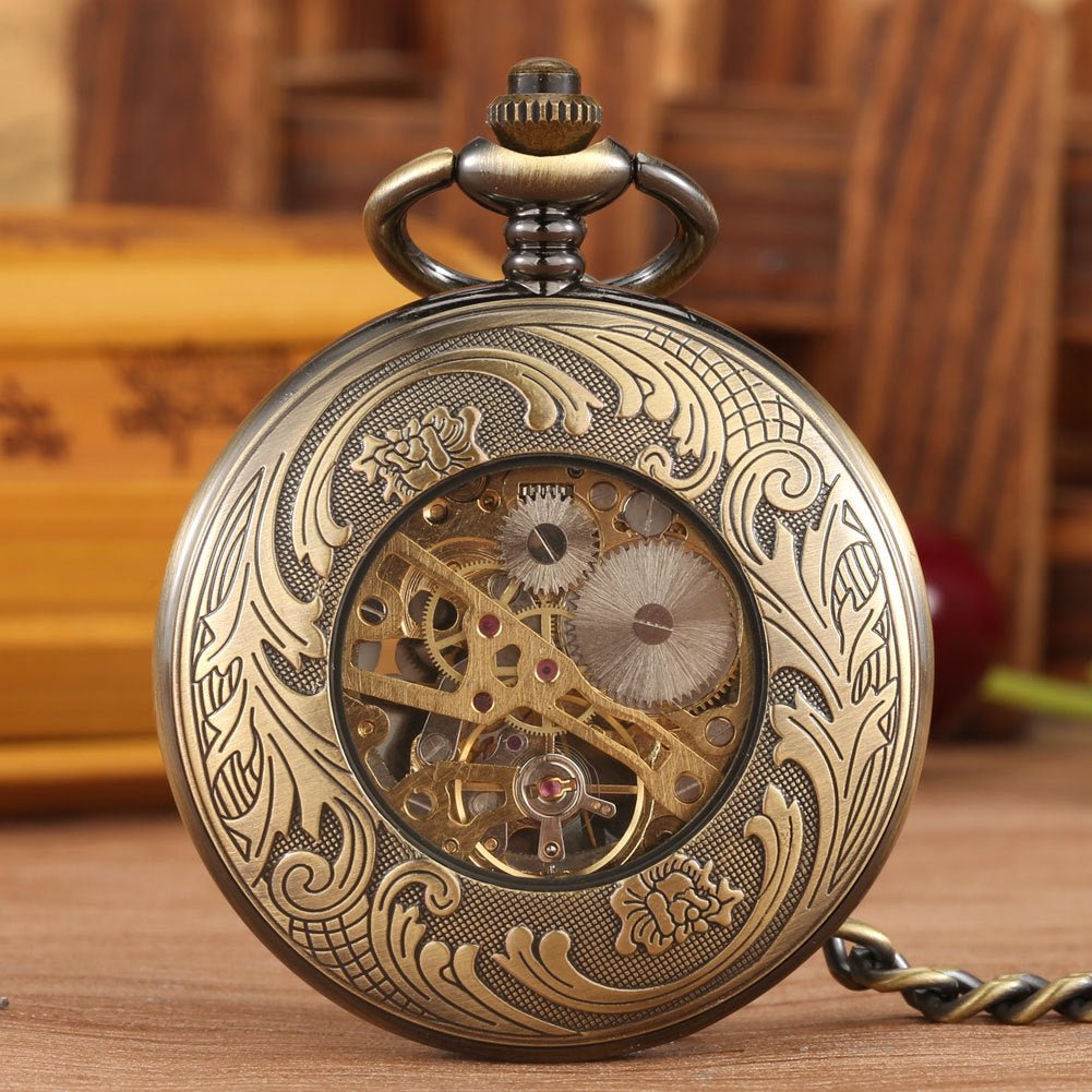 Montre de Poche Mécanique à Remontage Manuel avec Chiffres Romains, Style Antique - IVOIRART.COM