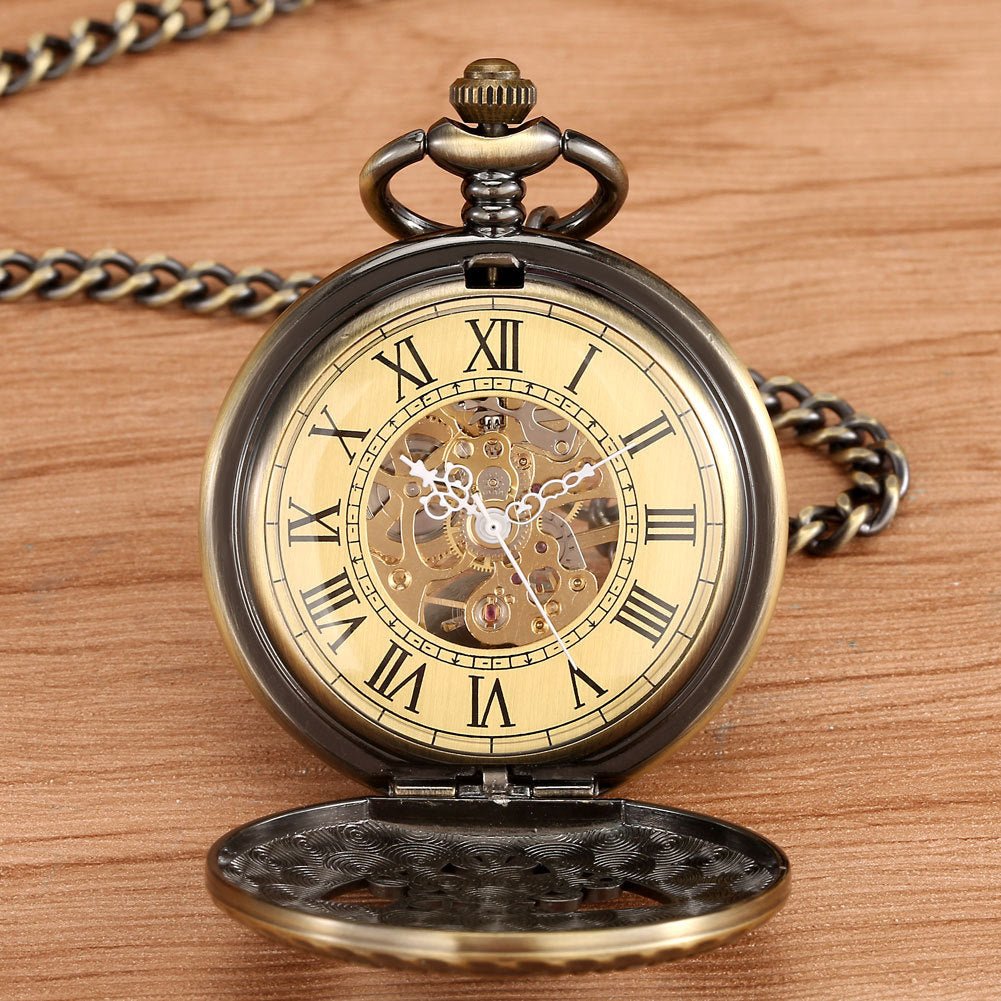 Montre de Poche Mécanique à Remontage Manuel avec Chiffres Romains, Style Antique - IVOIRART.COM