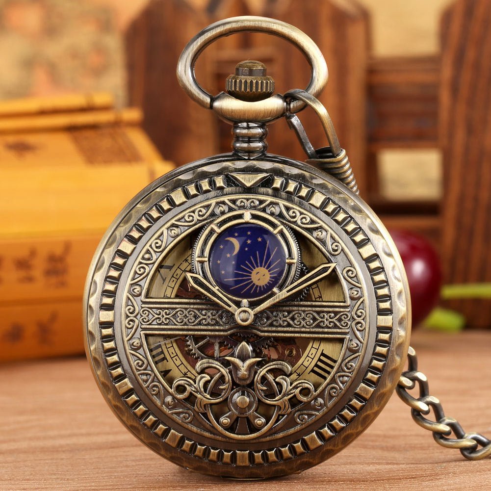 Montre de Poche Mécanique à Remontage Manuel avec Chiffres Romains, Style Antique - IVOIRART.COM
