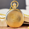Montre de poche mécanique automatique double affichage couvercle soleil-lune or. - IVOIRART.COM