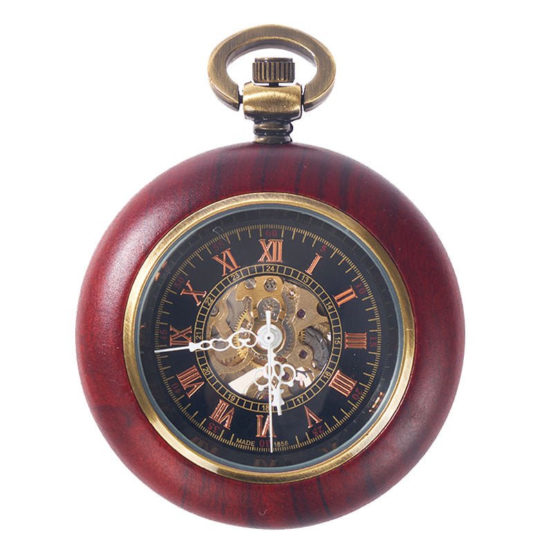 Montre de poche mécanique automatique en acajou, style chinois universel et chic. - IVOIRART.COM