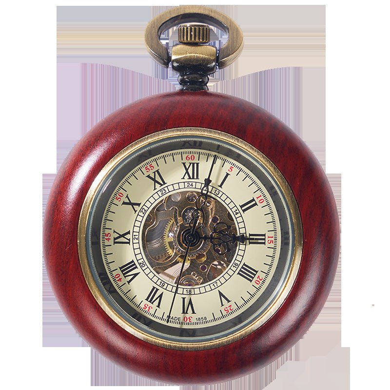 Montre de poche mécanique automatique en acajou, style chinois universel et chic. - IVOIRART.COM