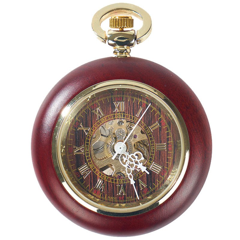 Montre de poche mécanique automatique en acajou, style chinois universel et chic. - IVOIRART.COM