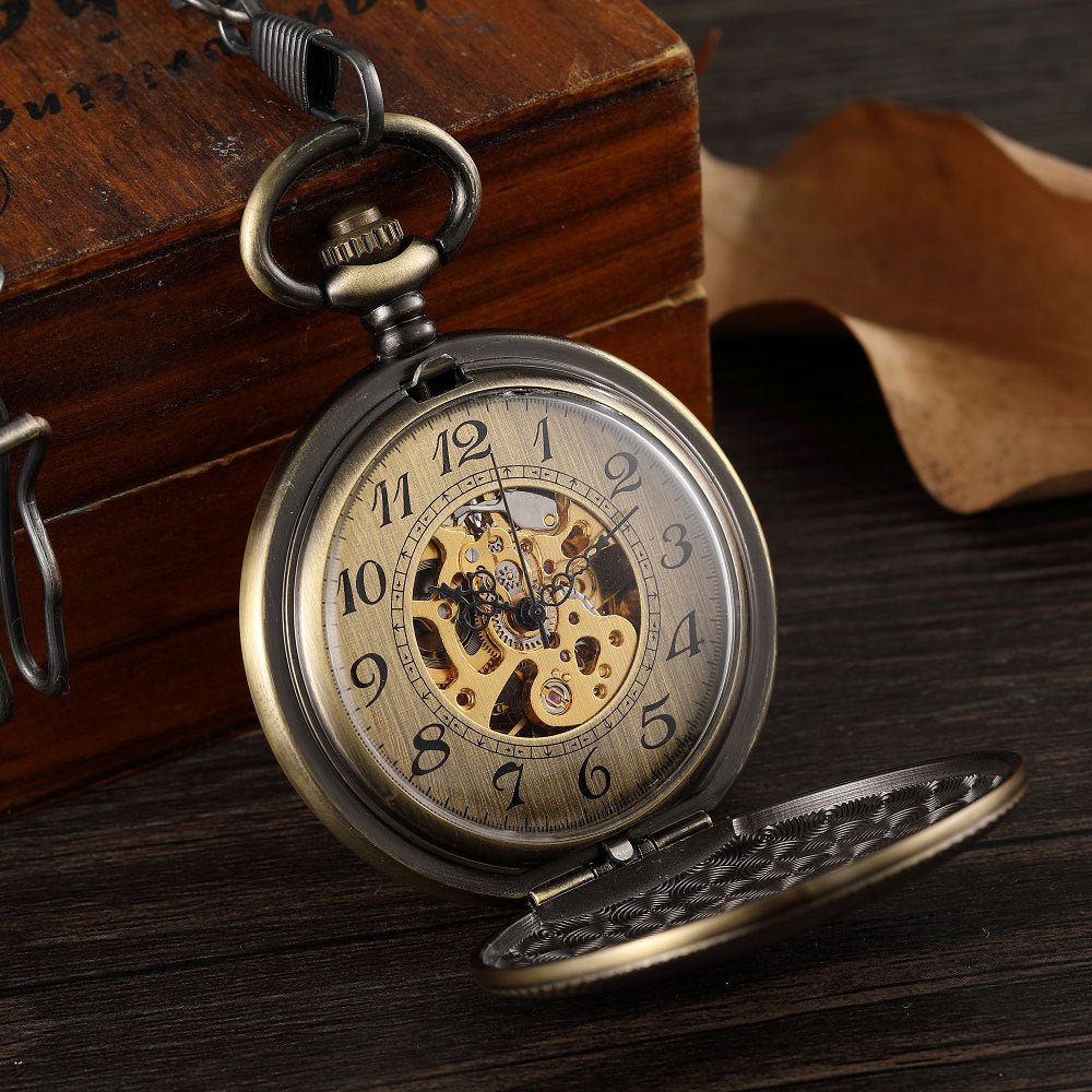 Montre de poche mécanique grande complication avec mouvement automatique et loupe à clapet - IVOIRART.COM