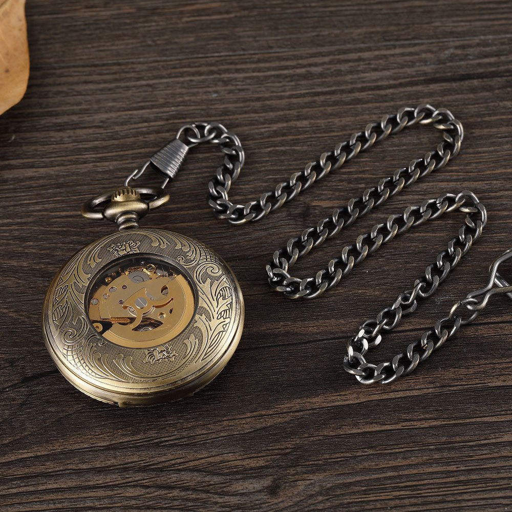 Montre de poche mécanique grande complication avec mouvement automatique et loupe à clapet - IVOIRART.COM