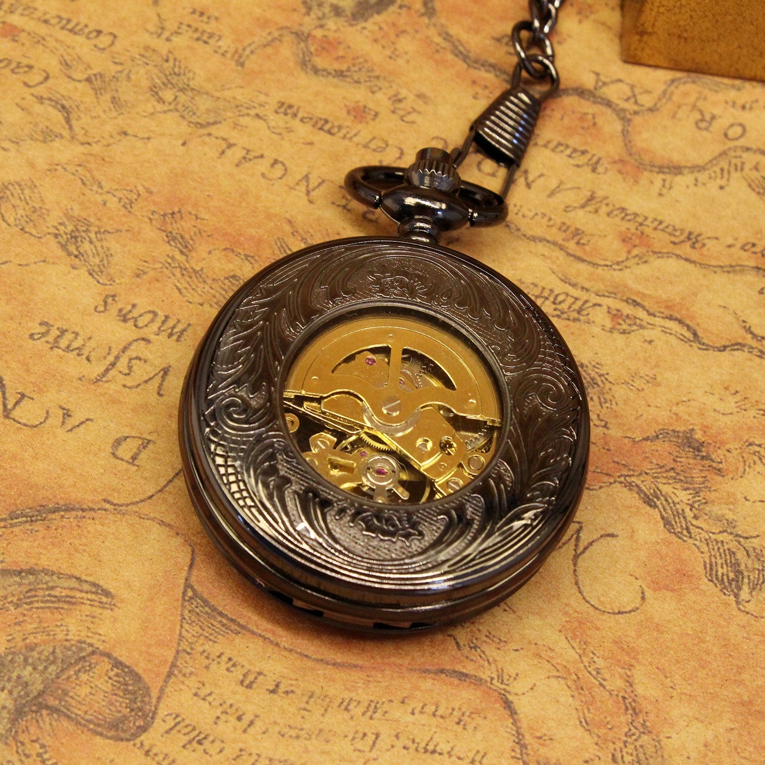 Montre de Poche Mécanique Réversible Transparente Rétro Nostalgique et Créative - IVOIRART.COM