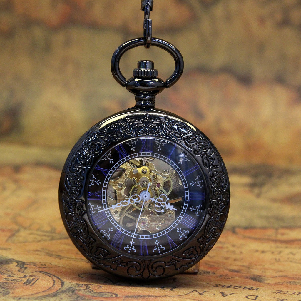 Montre de Poche Mécanique Réversible Transparente Rétro Nostalgique et Créative - IVOIRART.COM
