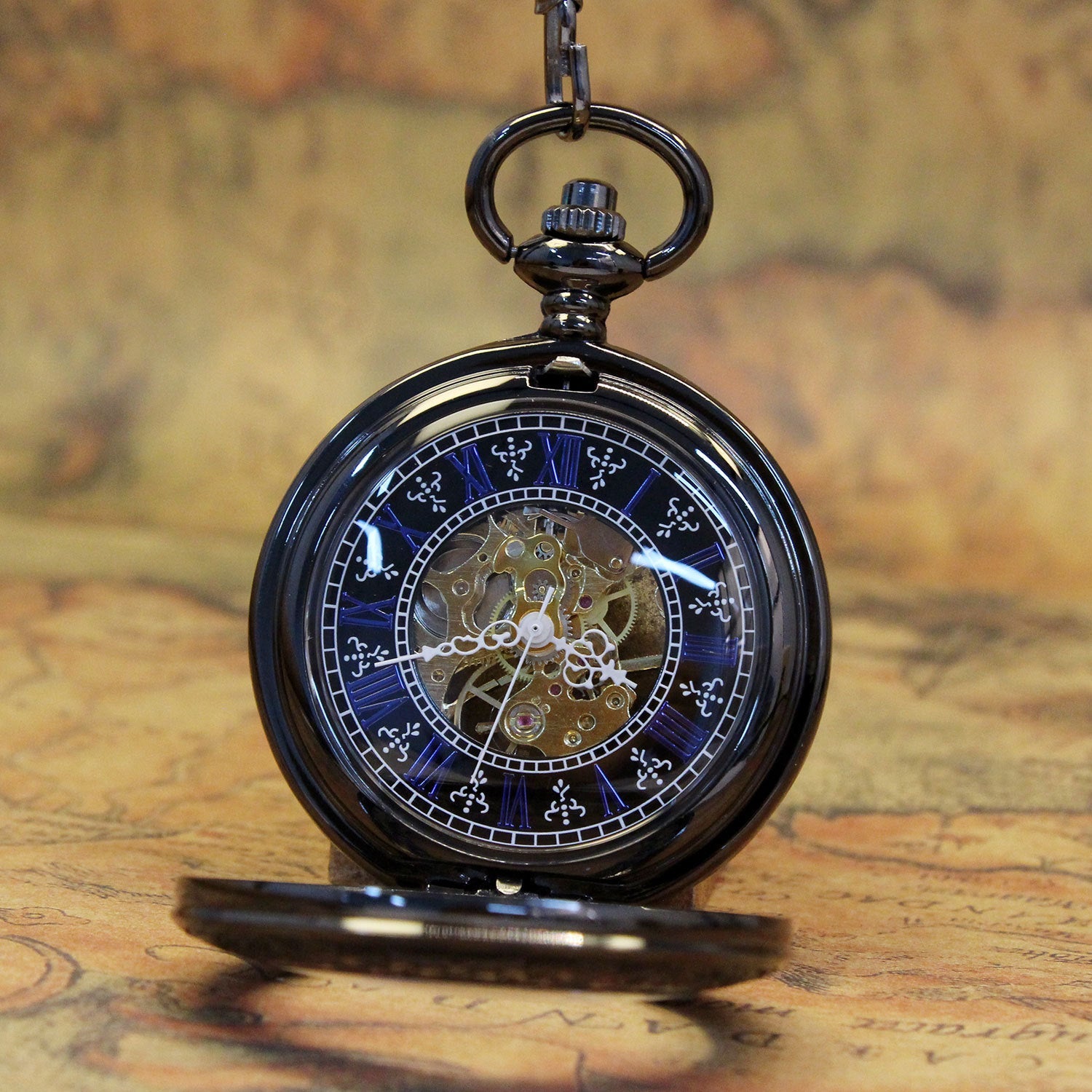 Montre de Poche Mécanique Réversible Transparente Rétro Nostalgique et Créative - IVOIRART.COM