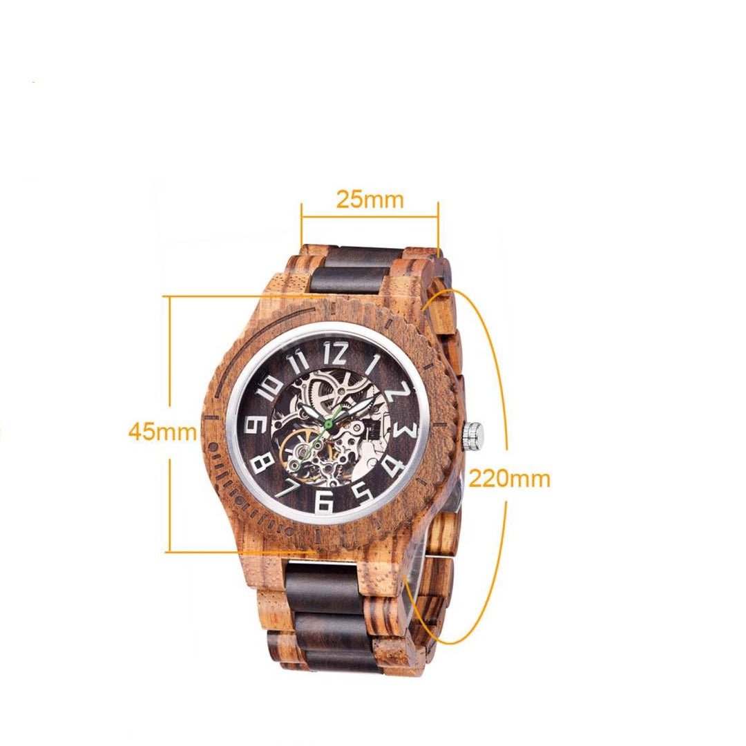 Montre en bois élégante avec tourbillon lumineux, étanche 50m, style professionnel - IVOIRART.COM